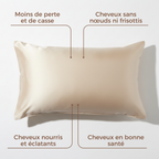 Taie d'oreiller 100% pure soie de mûrier – Cheveux réparés L'atelier de la soie