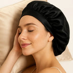 Bonnet de nuit en soie de mûrier 100% naturelle – soin cheveux