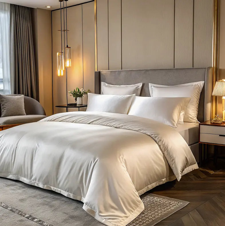 Literie haut de gamme – housse de couette en soie thermorégulatrice