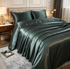 Literie haut de gamme – housse de couette en soie thermorégulatrice Couleur vert sapin