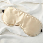 Masque de nuit en soie de mûrier 100% naturelle – sommeil paisible Couleur champagne 