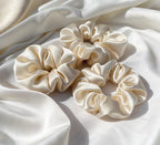 Chouchou en soie – protège les cheveux et évite les frisottis Couleur Ivoire