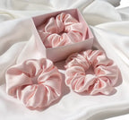Chouchou en soie – protège les cheveux et évite les frisottis Couleur rose
