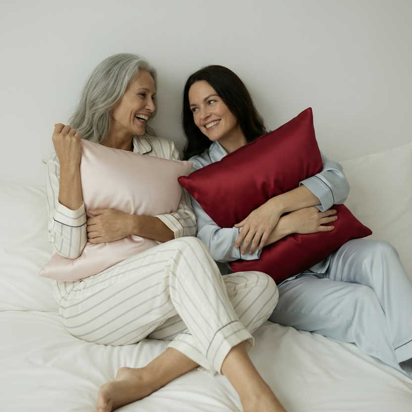 Taie d'oreiller 100% pure soie de mûrier cheveux L'atelier de la soie