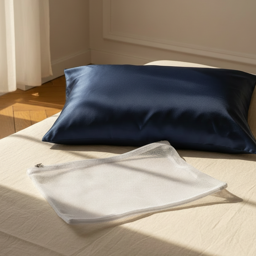 Filet de lavage — Prolongez la douceur de vos taies L'atelier de la soie